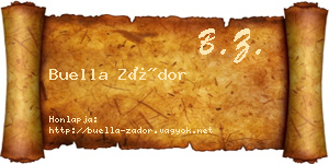 Buella Zádor névjegykártya